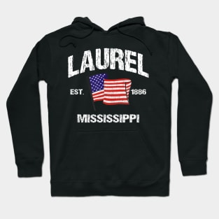 Laurel Mississippi MS USA Stars & Stripes Vintage Style Hoodie